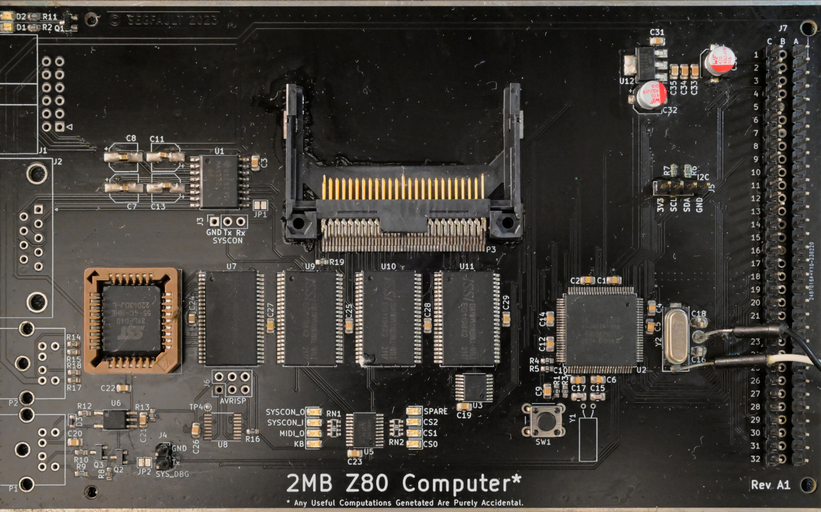 The finished eZ80 board.